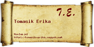 Tomasik Erika névjegykártya